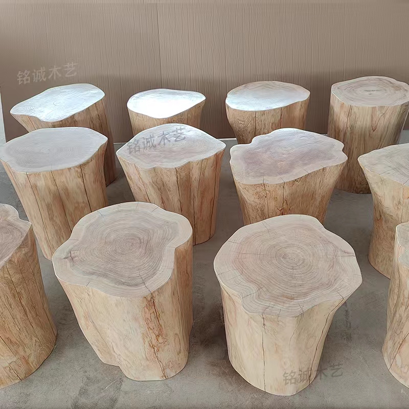 Log Stump Stool Cunninghamia Lanceolata Stump B & B Flower Rack Ornaments Hotel Bedside Cabinet Living Room Sofa Side Tables