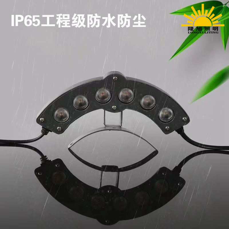 Led Corrugated Roof Light for Outdoor Waterproofing of Ancient Buildings, Suitable for Pavilions and Drum Towers, Featuring a Yellow Light and Unique Design for Roof Eaves and Glazed Tiles, 24V Tile Light