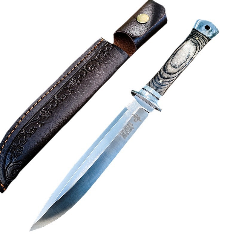 Outdoor Survival Straight Knife Sharp Portable High Hardness Portable Knife Self-Defense Wilderness Survival Tactical Outdoor Multi-Purpose Knife