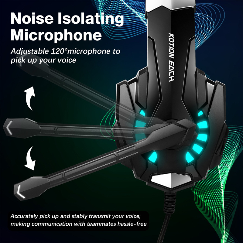 KOTION EACH G9000Pro Headset Computer Headset Wired Gaming Esports Headset with Wheat