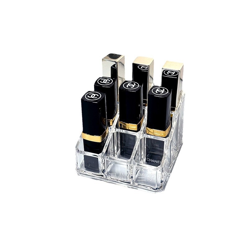 Love lipstick storage box transparent acrylic desktop lipstick display rack 9 lipstick storage grid wholesale