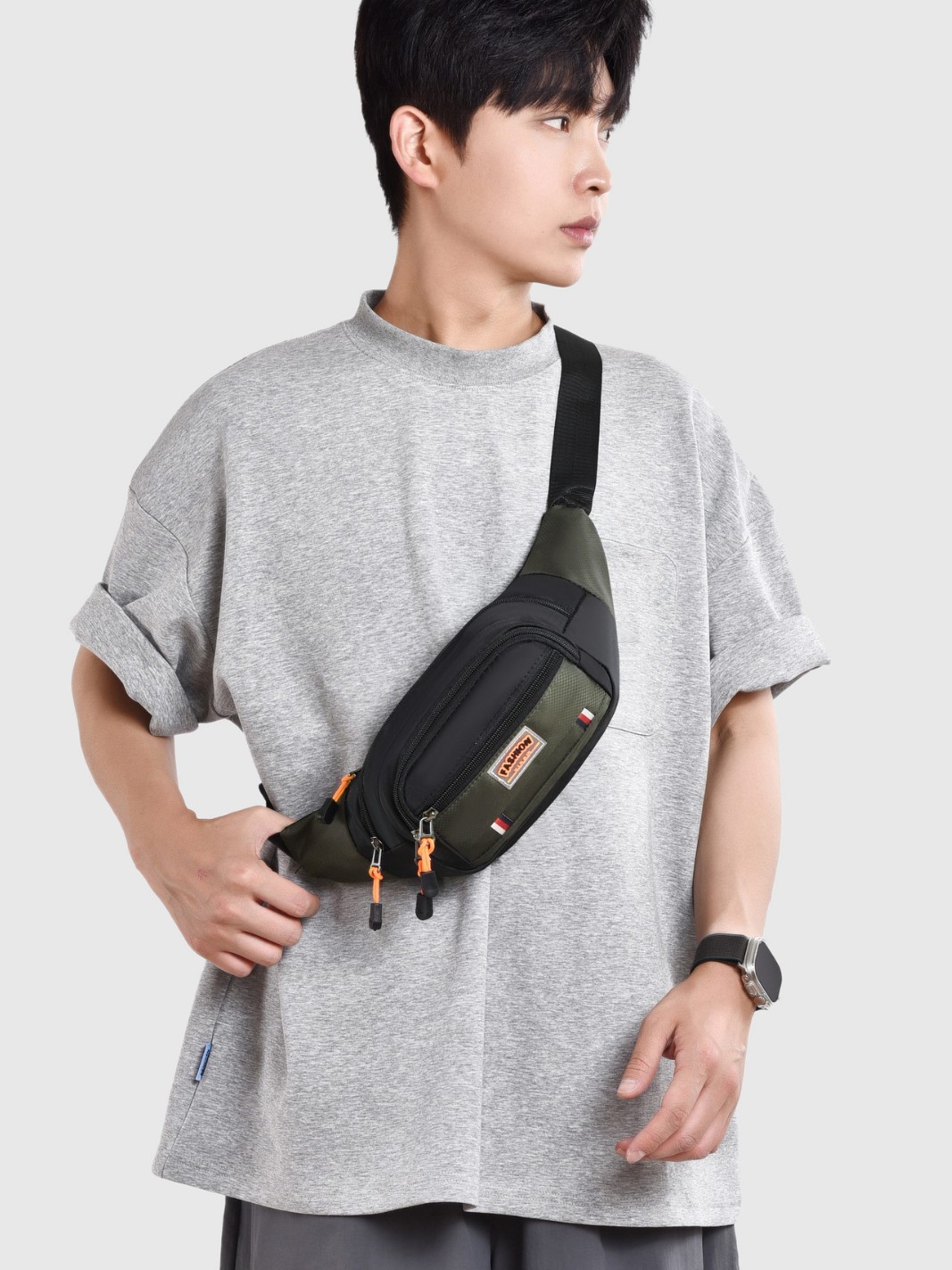 Oxford Cloth Shoulder Bag Men's Waist Bag Casual Chest Bag Men's and Women's Waterproof Outdoor Shoulder Bag Wholesale Cycling Sports Waist Bag
