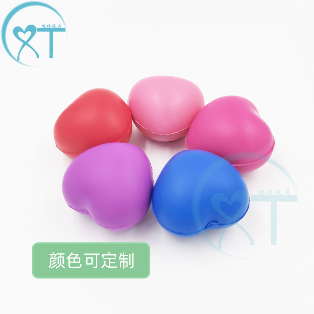 4cm trumpet pu Foam p paint sponge love pressure vent ball printed logo red heart grip ball