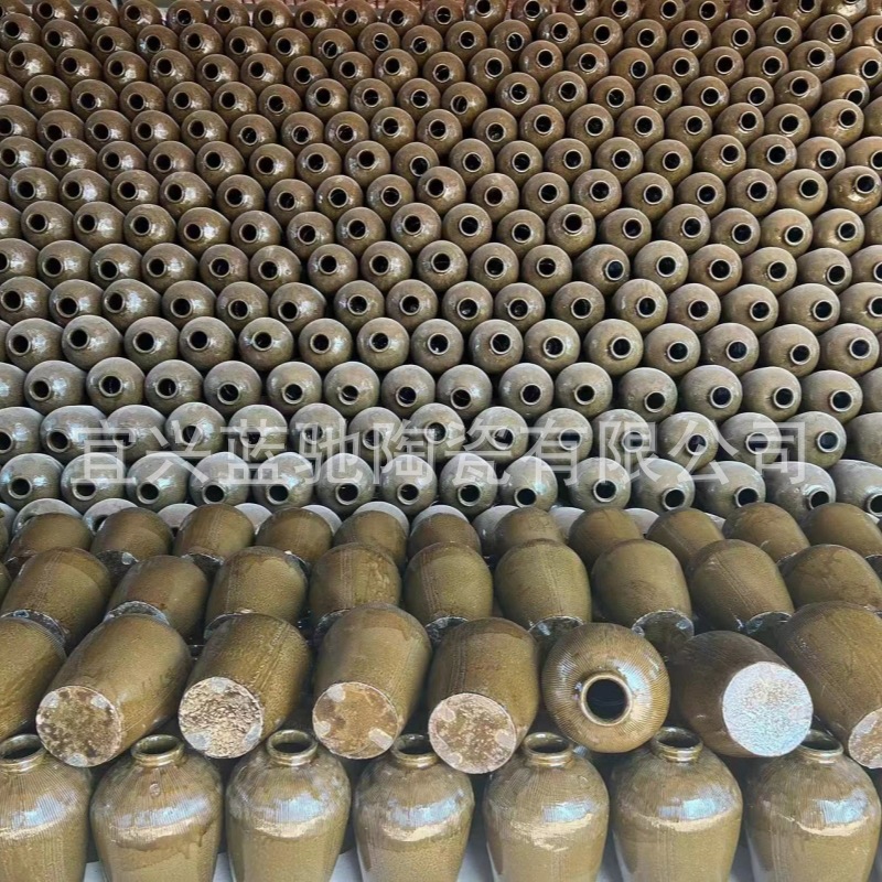 Yixing Ceramic Wine Jar Vinegar Jar Durable Earth Pottery Wine Jar Household Sealed Yellow Glaze Pickle Jar Earth Pottery Wine Jar