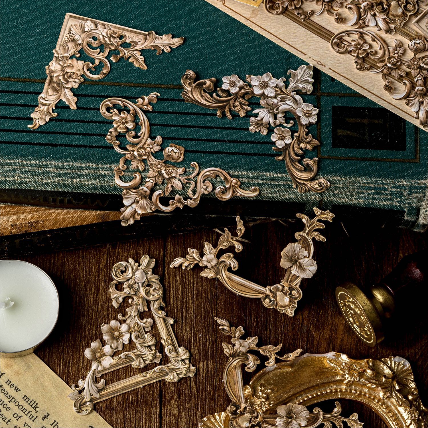 Mo ink вырезанные рельефные наклейки классическая серия ретро европейский стиль материал ручная работа Gu Mei декоративный коллаж