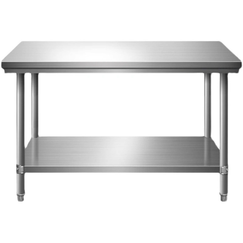 Stainless Steel Workbench Factory Workshop Double-Layer Thickened Packing Table Hotel Back Kitchen Commercial Operating Table Baking Table
