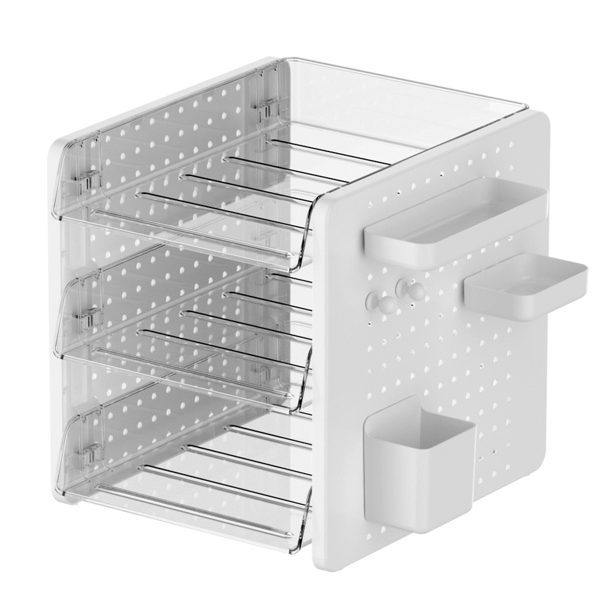 Desktop Storage Shelf Hole Board Dormitory Office Station Artifact Hand-held Display Data File Storage File Rack