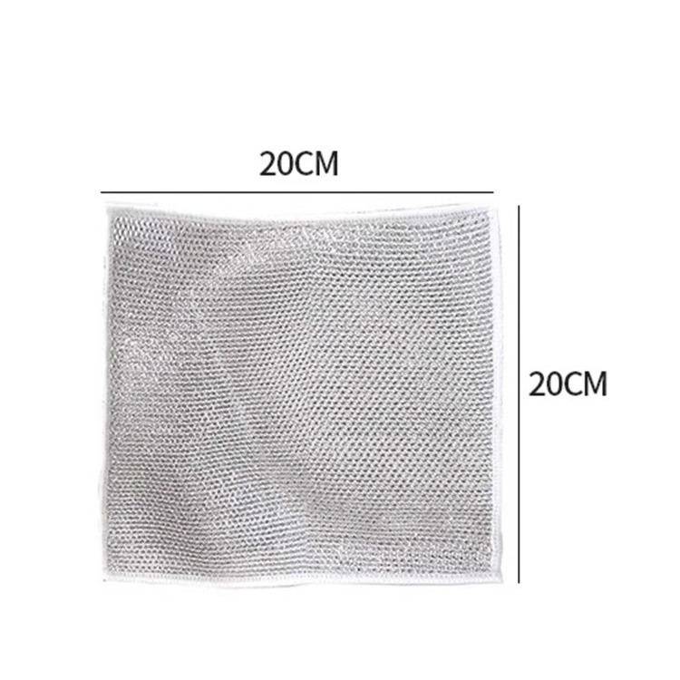 Silver wire rag kitchen rag stove steel wire dishwashing cloth non-stick oil removing oil removing dirt steel ball cleaning rag