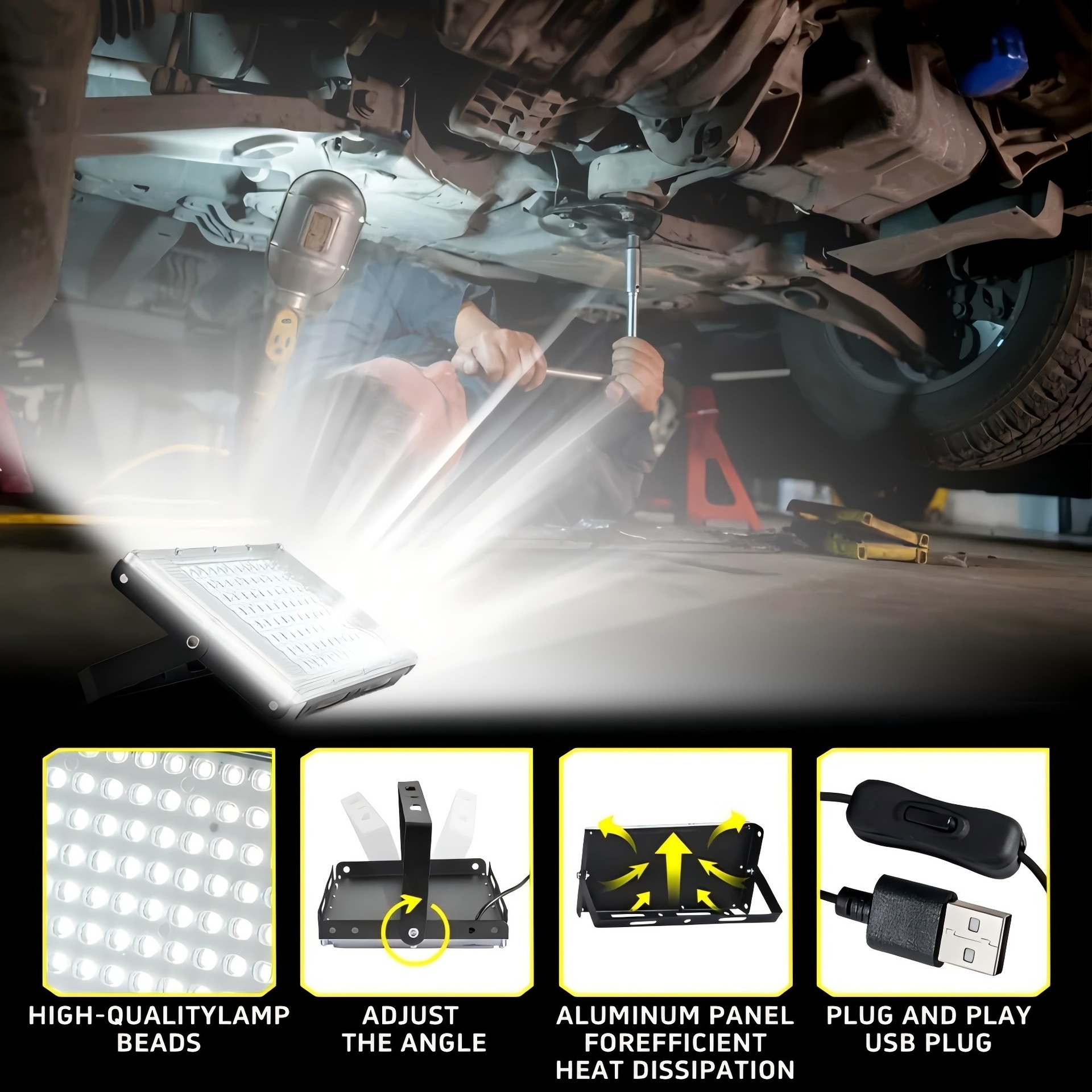 Новый продукт Temu, 216/144/96/50 светодиодов, прожектор для внутренних зданий, высокая яркость, освещение спортивных площадок