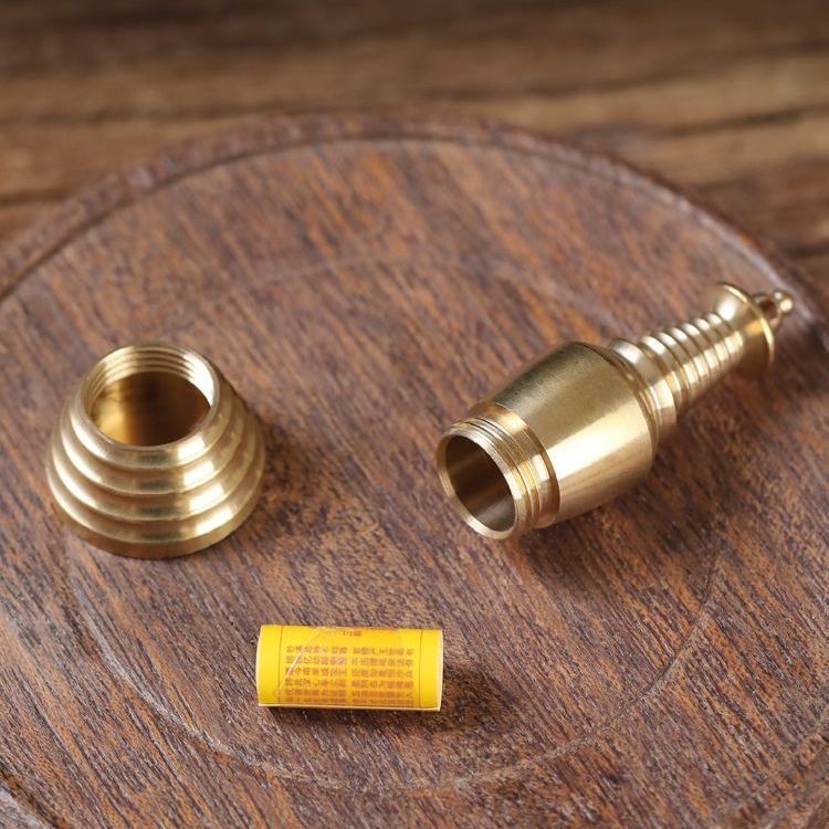 Pure copper stupa big white tower. Wenchang Tower Bodhi Keychain Pixiu Bell. Car pendant five emperor money with Zhong