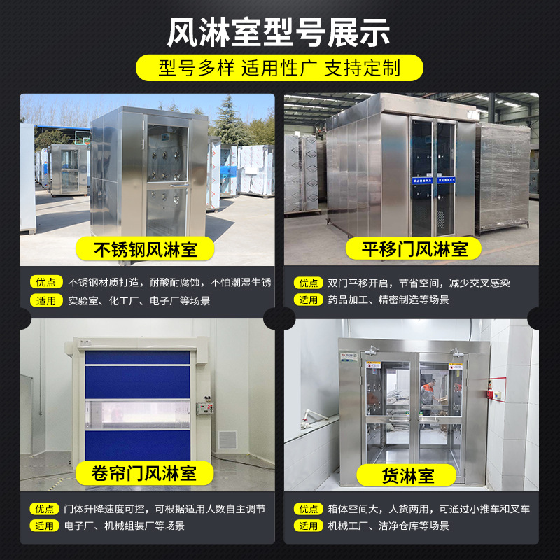 Air Shower Room Suzhou Manufacturer Stainless Steel Double Blowing Intelligent Induction Air Shower Door Purification Workshop Matching Air Shower Room