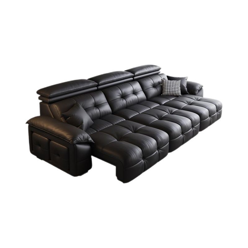 New Lawrence Zero Wall Retractable Electric Functional Sofa Italian Minimalist Living Room First Layer Cowhide Sofa Bed