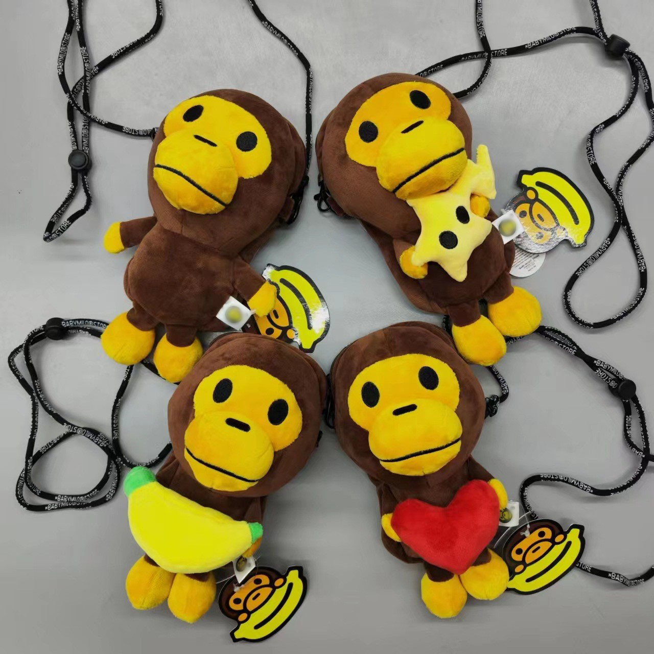 In-Stock Japanese Trendy Brand Bapex Milo Monkey Children's Single Shoulder Crossbody Bag Phone Bag Camouflage Phone Bag Cartoon