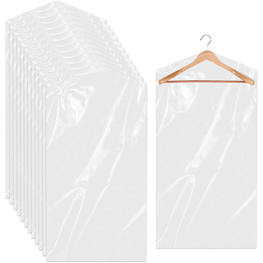 Прозрачный комплект платьев, пластиковый чехол для одежды, прозрачный чехол для химчистки, пылезащитный чехол для одежды для путешествий и хранения дома