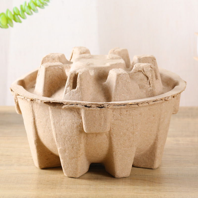 Disposable pulp cup holder milk tea coffee juice soybean milk drink double cup two four packed outside the degradable cup holder