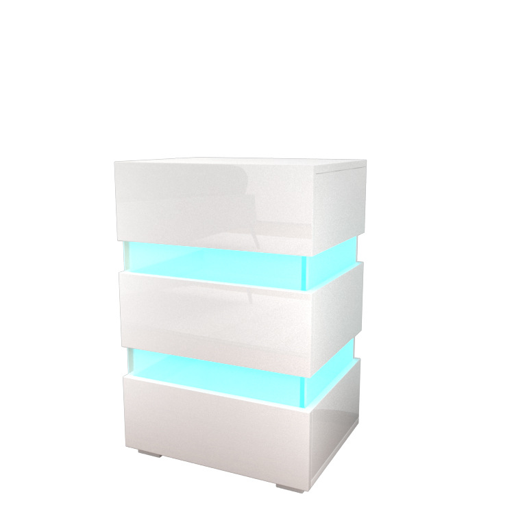 Modern minimalist bedside table household bedroom small apartment with light acrylic storage with drawer bedside table
