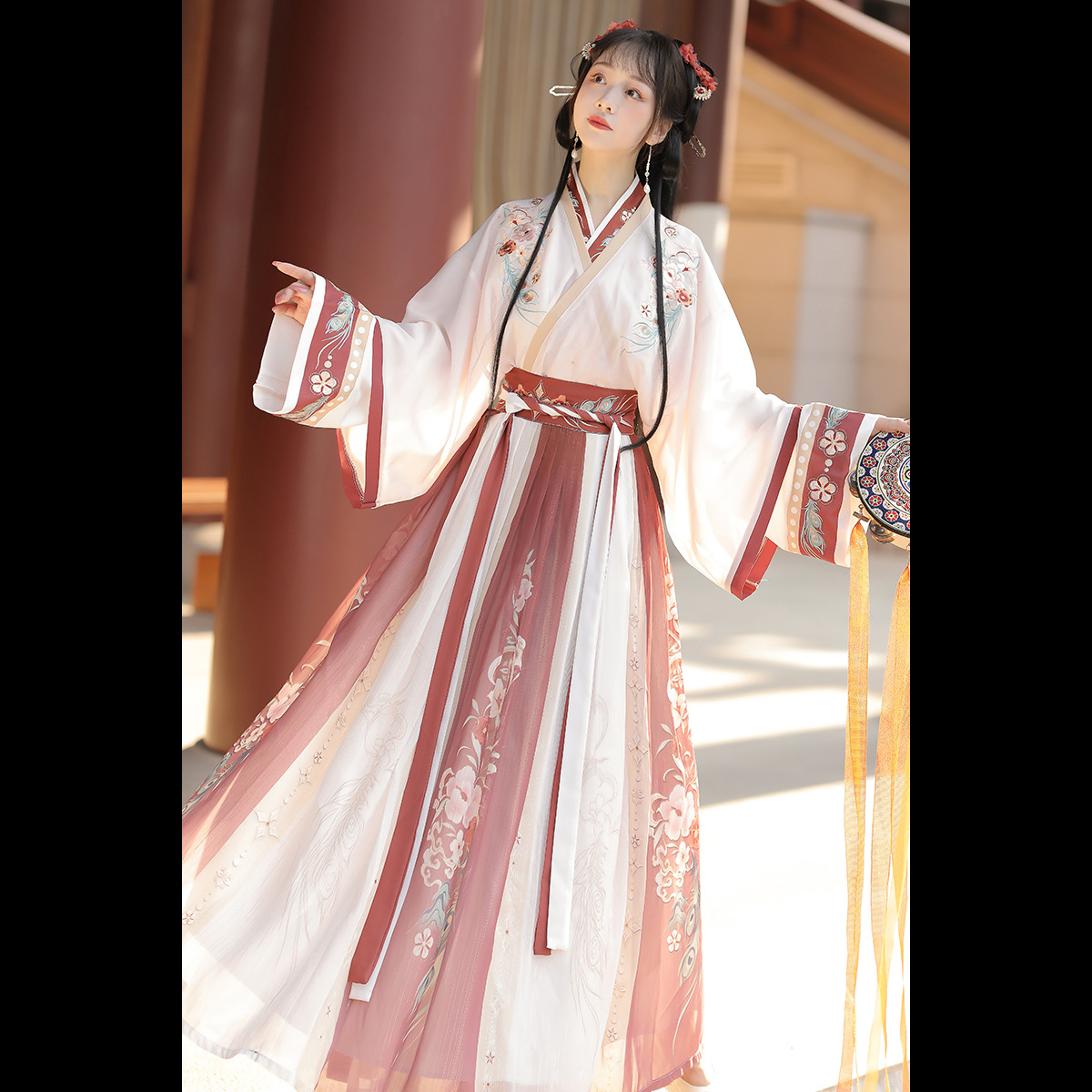 genuine goods Jin-style Hanfu Women's Chinese-style Printed Waist-length Skirt with Collar
