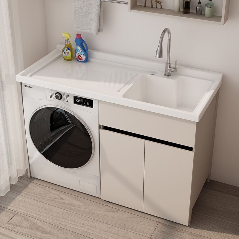 Honeycomb Aluminum Washing Machine Balcony Integrated Cabinet Combination Laundry Cabinet Companion Laundry Table with Washboard Basin Sink
