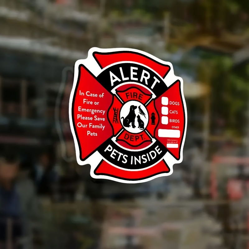 Amazon's Hottest Pet Fire Warning Stickers Waterproof Safety Alarm Dog and Cat Rescue Stickers Window Stickers