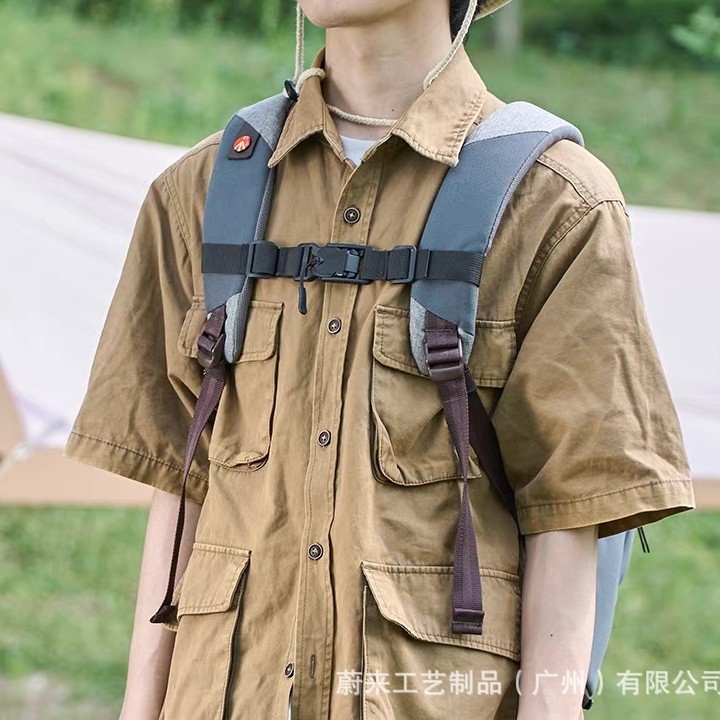 Outdoor Backpack Chest Strap Magnetic Buckle School Bag Backpack Shoulder Strap Fixed Buckle Nylon Anti-Slip Magnetic Fixed Buckle Strap