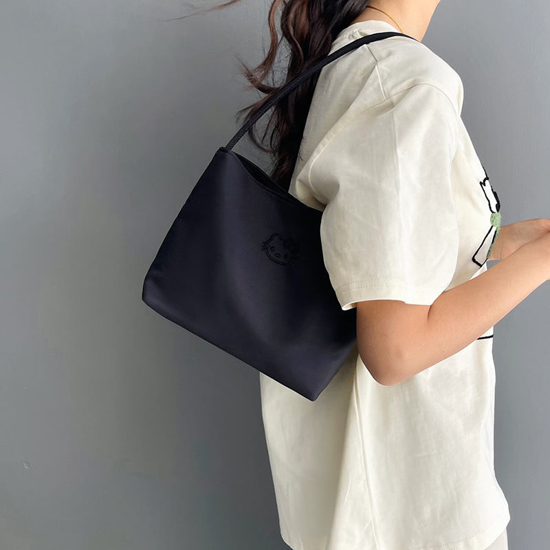 Kt Cat Niche New Fashion Single Shoulder Bag Bucket Bag for Women Simple Casual Versatile Handbag Nylon Underarm Bag