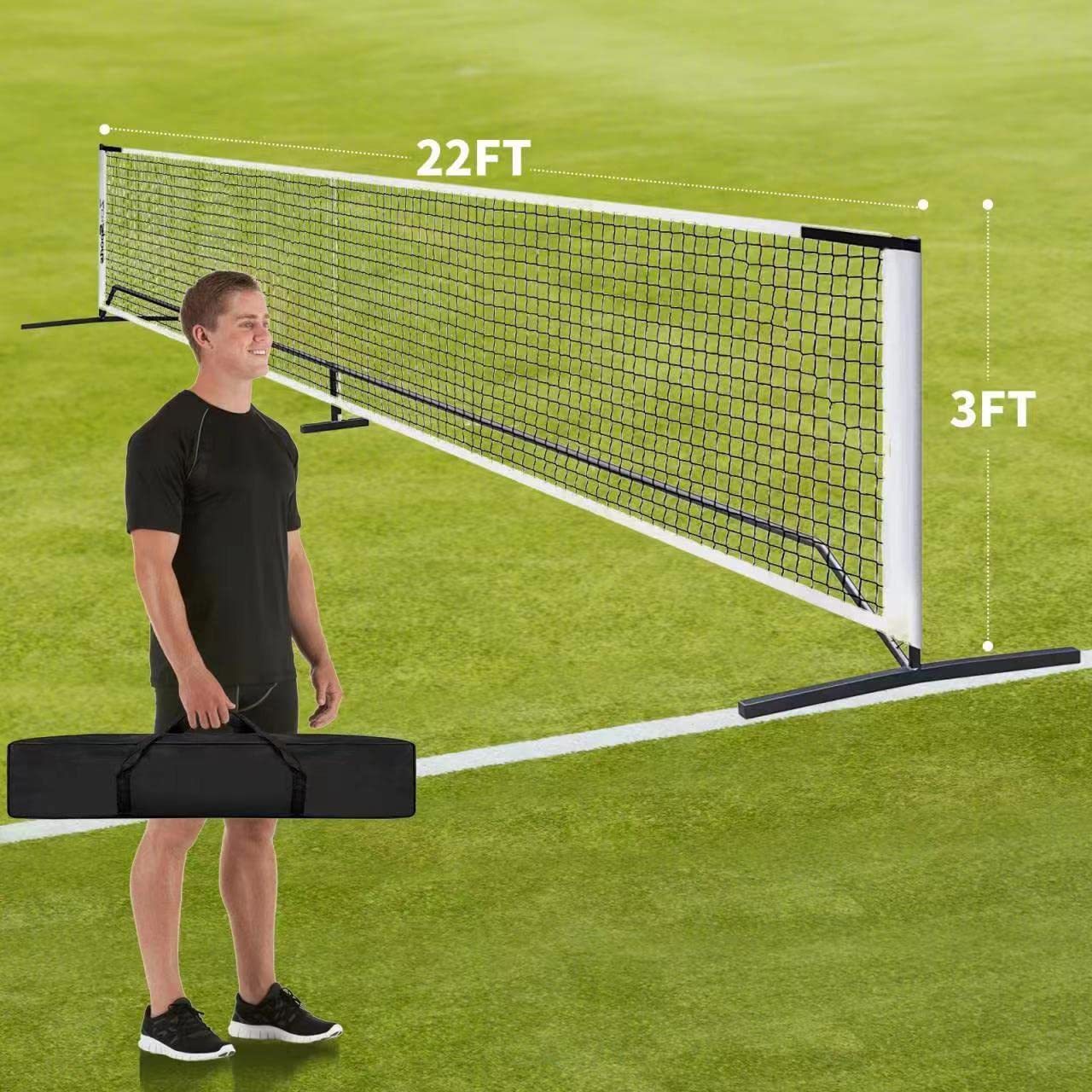Peak net 6.7m tennis net practice training portable indoor outdoor pickleball net 22ft