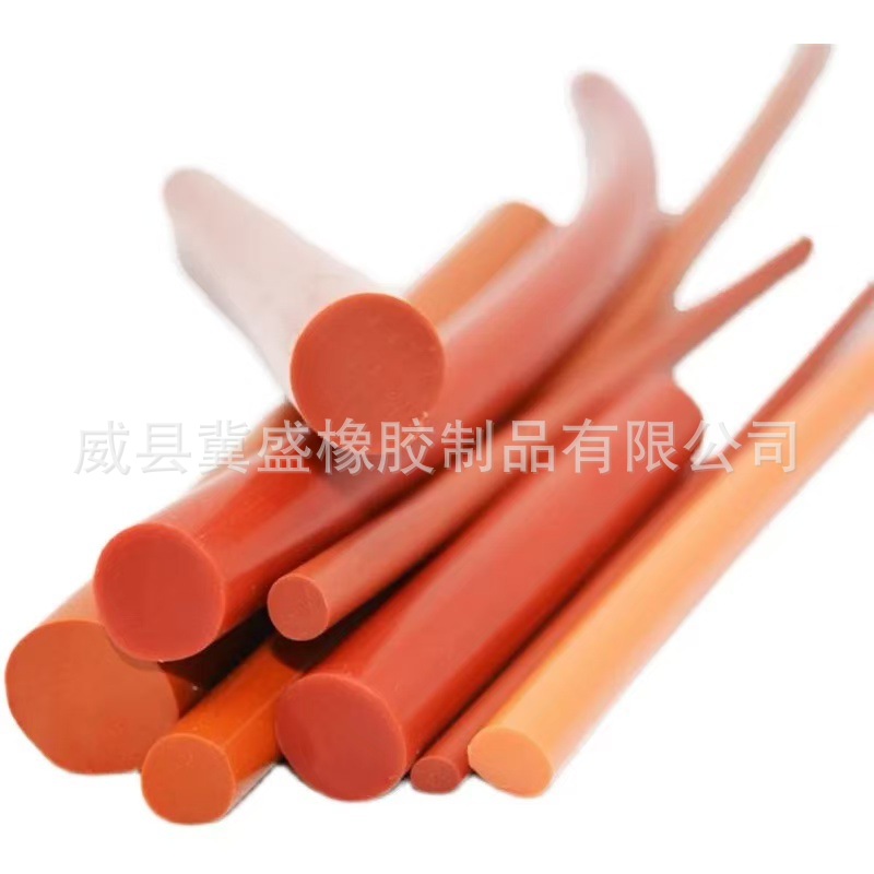 Manufacturer Supplies Silicone Round Rods, Silicone Round Bars, Solid Strips, High-Temperature Resistant Rubber Strips, Shockproof, Anti-Vibration, and Soundproof