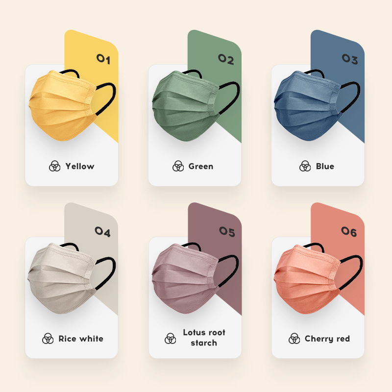 Morandi Color Mask Female Internet Celebrity Summer High-Looking Fashion Thin Breathable Men's Trendy Disposable Mouth Xichen