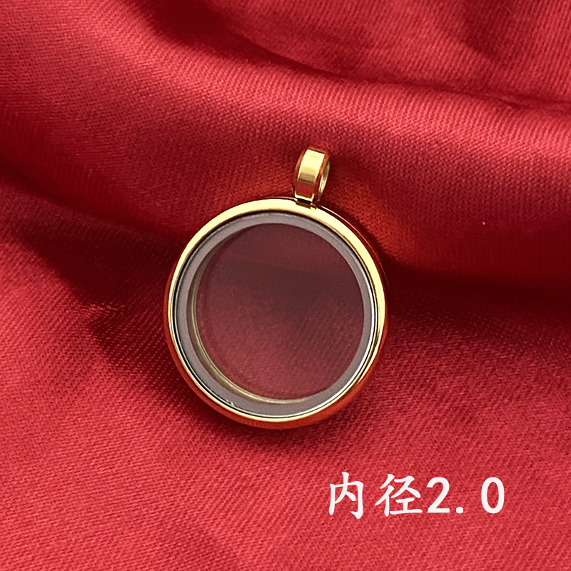 Xizang titanium steel thangka double-sided transparent glass gabu box multi-size optional hand-painted French eye pendant wholesale