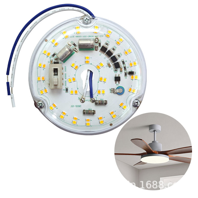 North American Ceiling Fan Light Source Module Etl Dimmable Color Temperature Adjustable Triac Dimming Fan Light Replacement Light Source Led