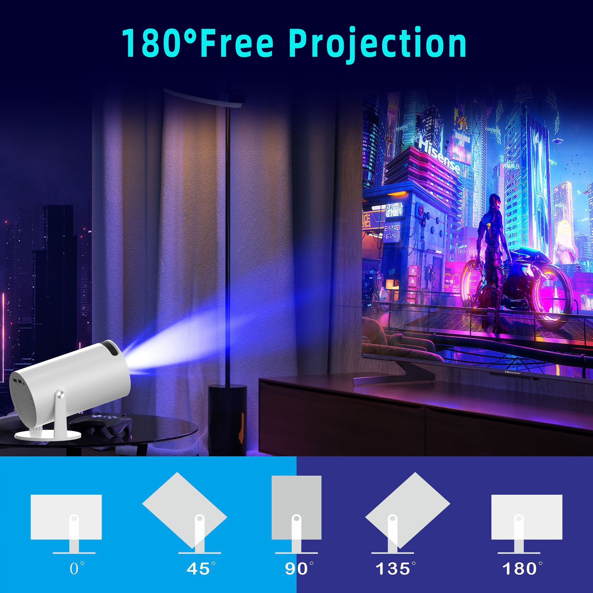 Foreign Trade Cross-border E-commerce Home Office Camping HD Portable Projector H713 Scheme 4K Gun Projector