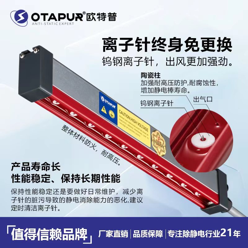 OT6042 Electrostatic Rod Ion Wind Rod 0.1 Seconds Static Elimination Rod Plastic Electronic Static Elimination