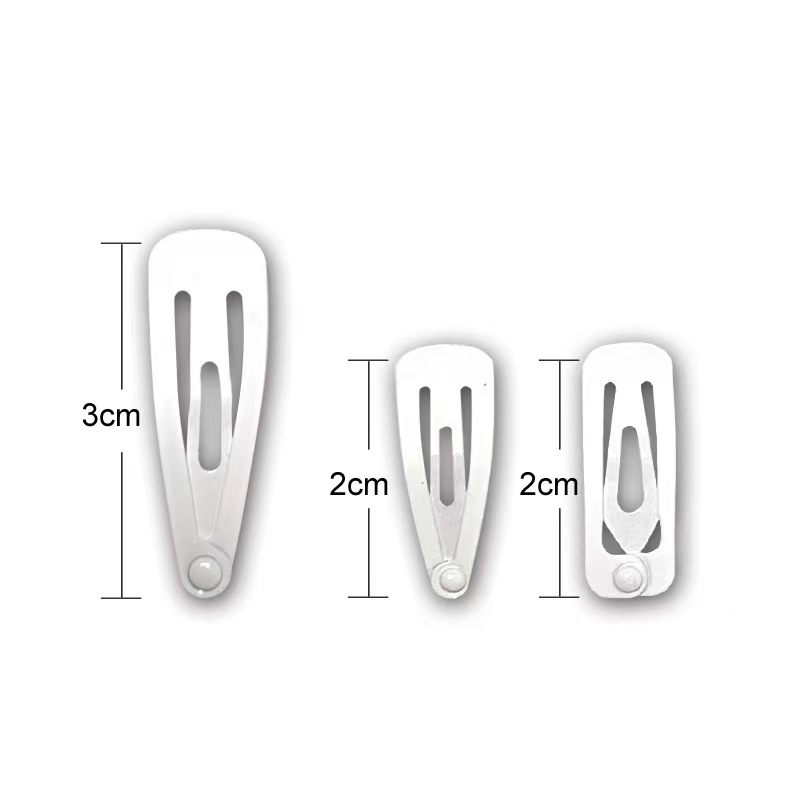 Korean style new All White paint peach heart hairpin BB clip style multi-almond heart water drop square South Korea hairpin in stock