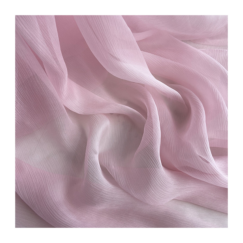 140 door-width solid color silk smooth Joe fabric light penetrating mulberry silk smooth georgette dress dress fabric