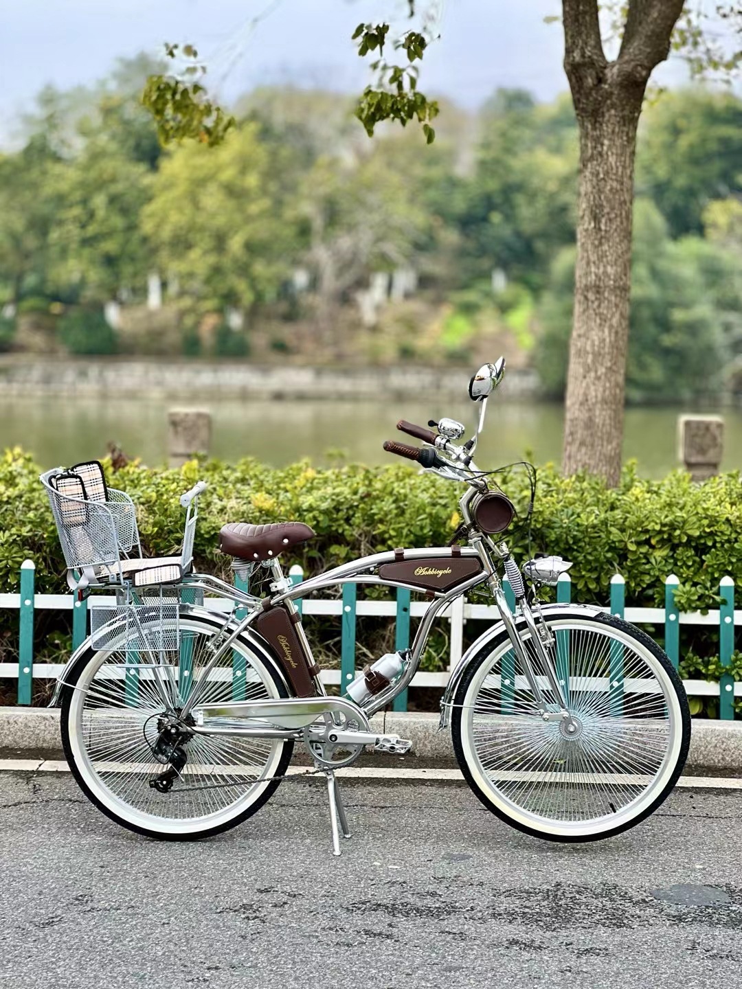 Silver Biao Internet Celebrant Luxury High-end Retro Bicycle Variable Speed Bicycle Classic Car Harley Road Car Travel Lady Car