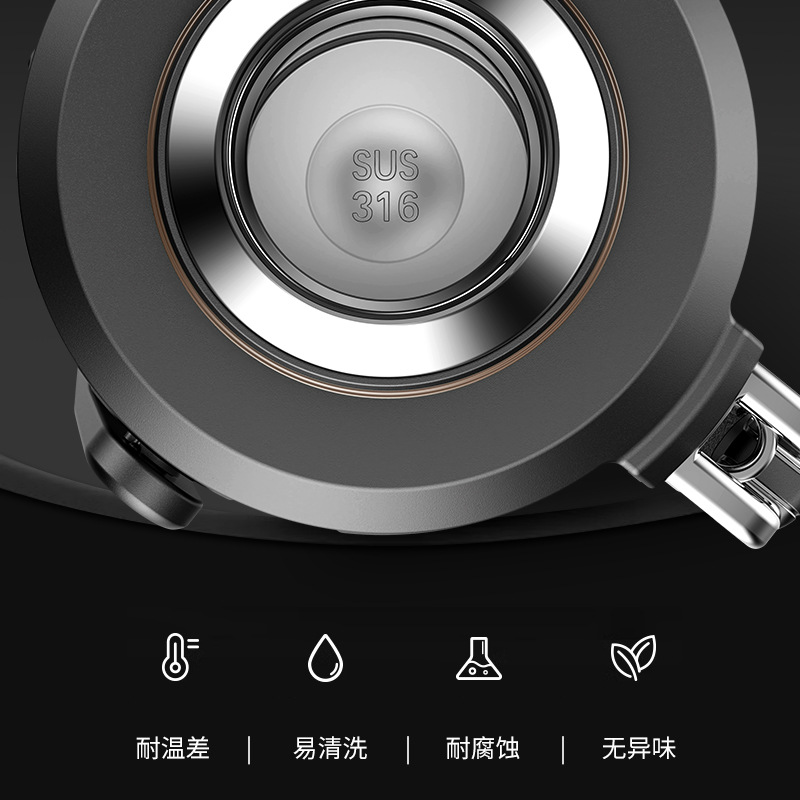 ♤ New Product 316 Stainless Steel Thermos Cup Men's All-Steel Thermos Pot Large Capacity Car Outdoor Travel Home Mountaineering