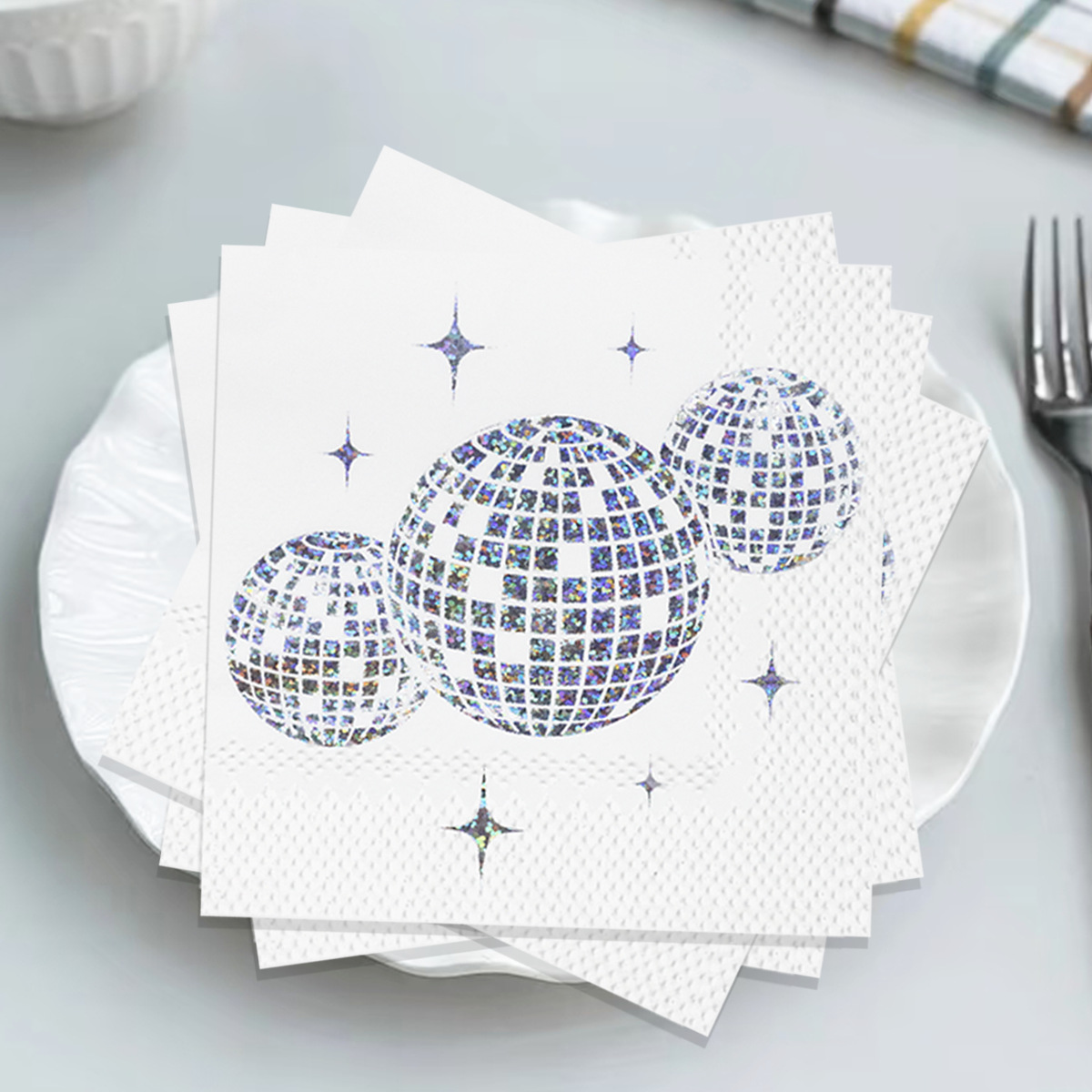 Cross-border Amazon Paper Towel New Color Disco Colorful Birthday Arrangement Disco Party Party Disposable