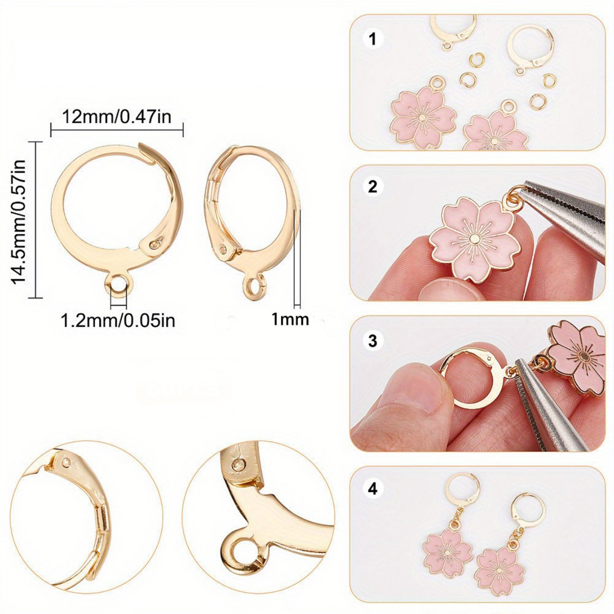 Korean Small Ear Hook Earrings Hoop Jewelry Earrings DIY Accessories Earrings Hook French Hook Earrings Material