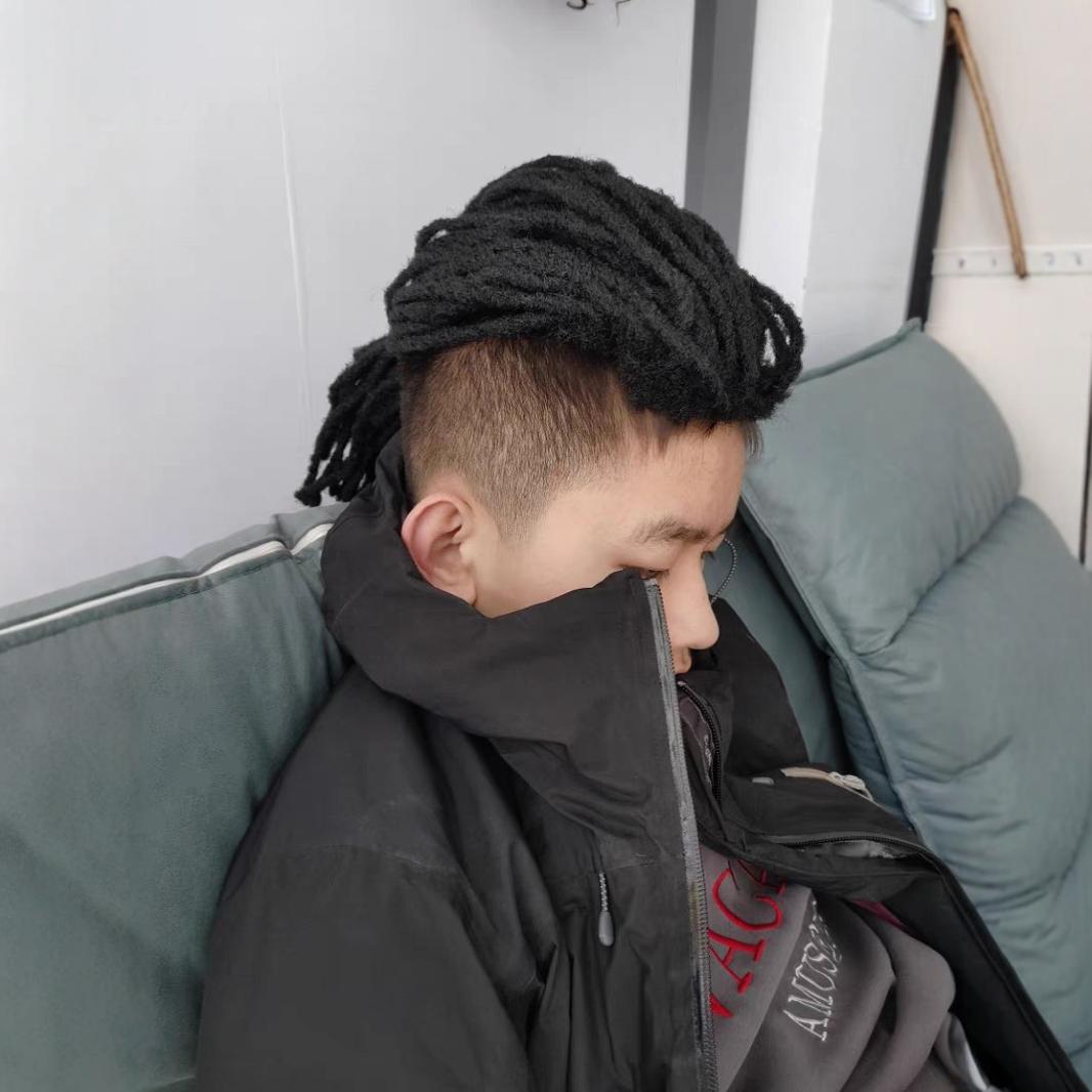 European and American dirty braid wig piece back head type direct braid African black hot dirty braid hair type foreign trade export men