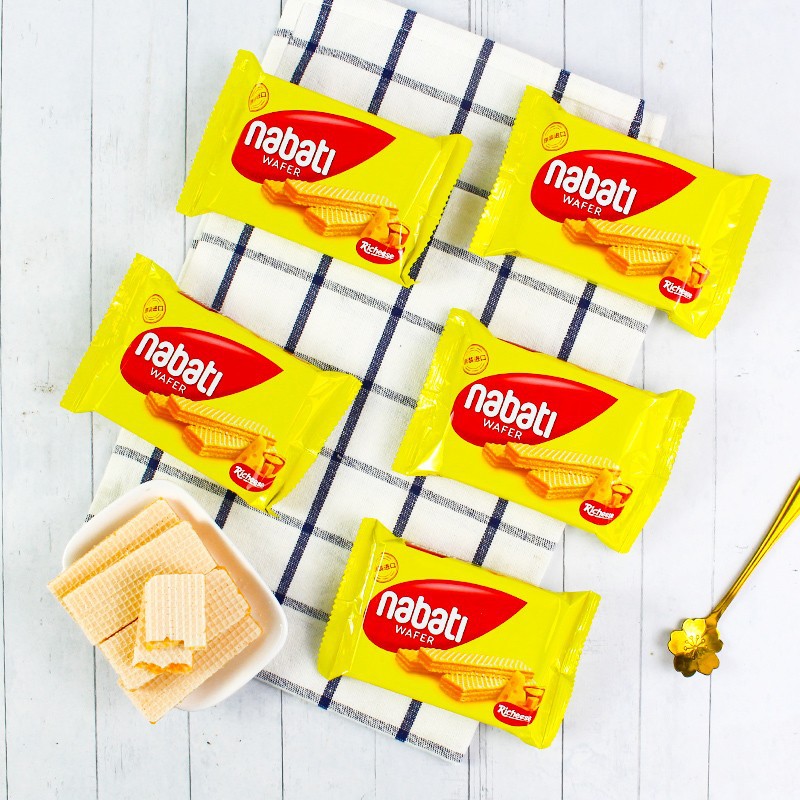Indonesia imported cheese 25g nabodi nabati cheese flavor wafer biscuits bulk casual snacks wholesale