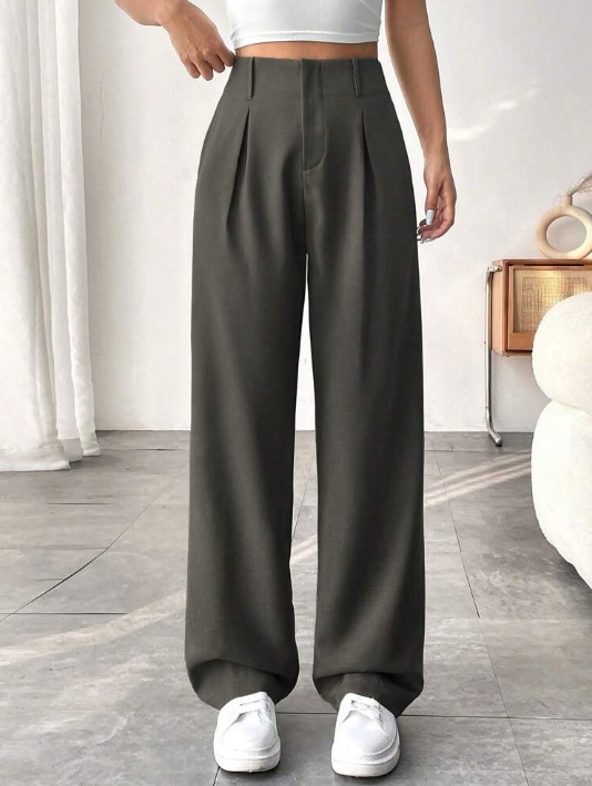 in stock Europe and the United States cross-border 2025 commuter sagging slim spring and summer high waist wide leg pants Joker casual suit pants pants