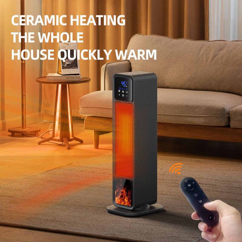 New heater household vertical electric heater fast heating fan small sun flame shaking head cross-border heater