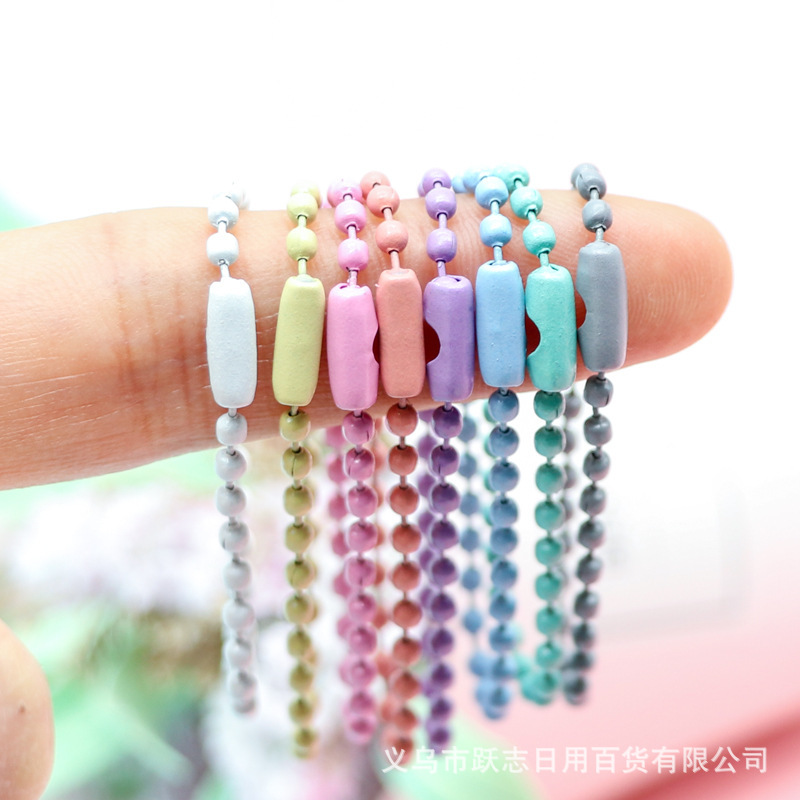 New handmade diy chain jewelry accessories metal color spray paint bead chain tag pendant goo card accessories