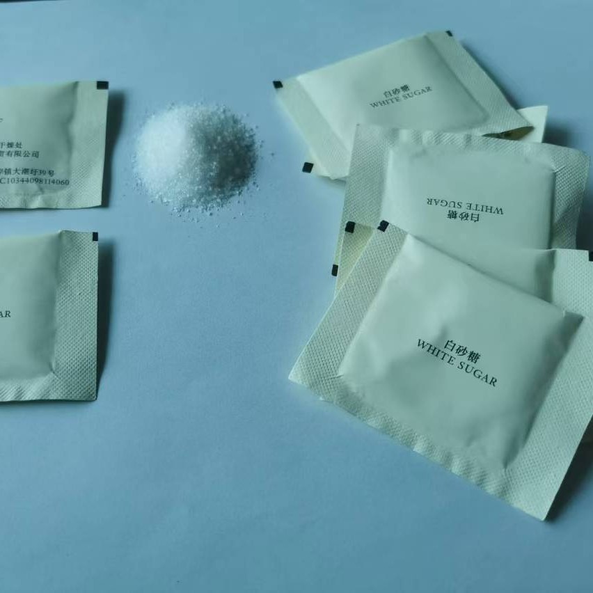 Customized Disposable White Sugar Bag for Aviation, Hotel, Catering and Takeaway, Commercial Premium White Sugar, Individually Packaged and Printed with Logo