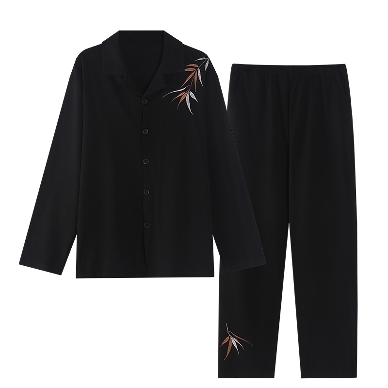 Striped Pajamas Men's Spring & Fall Pure Cotton Long-Sleeved 2025 New Style Can Be Worn Outside High-End Men's Home Clothes Autumn and Winter