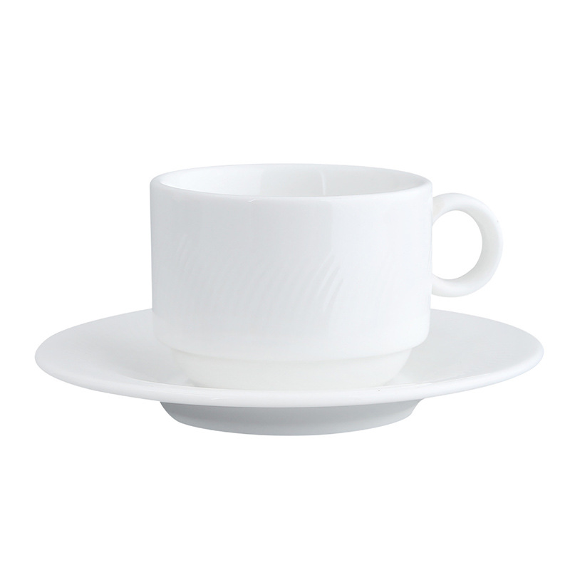 Customized Coffee Set Set Ceramic Household Casual Coffee Cup and Saucer Modern Minimalist Style Solid Color Ceramic Cup