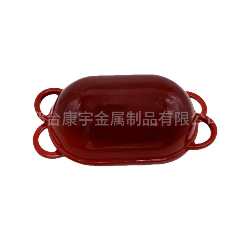 Export Cast Iron Enamel Oval-Shaped Baking Pot Stew Pot Oven Non-Stick Pan Electric and Gas Compatible Manufacturer Wholesale