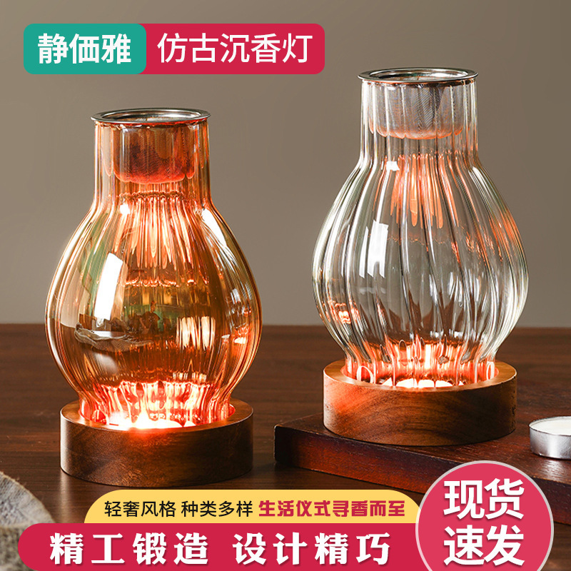 Стеклянная подставка для свечей, антикварная, для чайных комнат