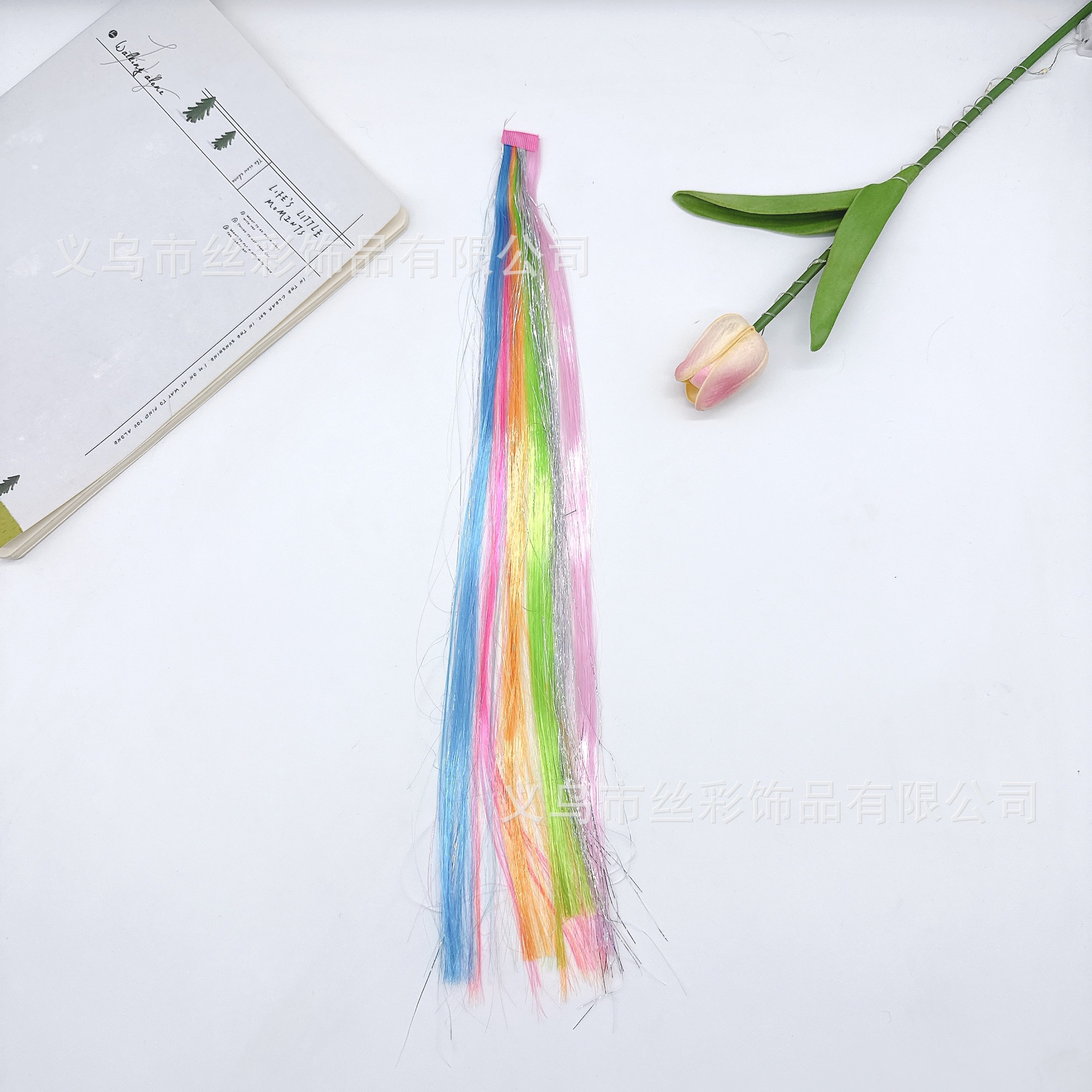 Foreign trade gradient dyeing curly hair straight hair handmade children's wig DIY high temperature silk semi-finished accessories cross-border
