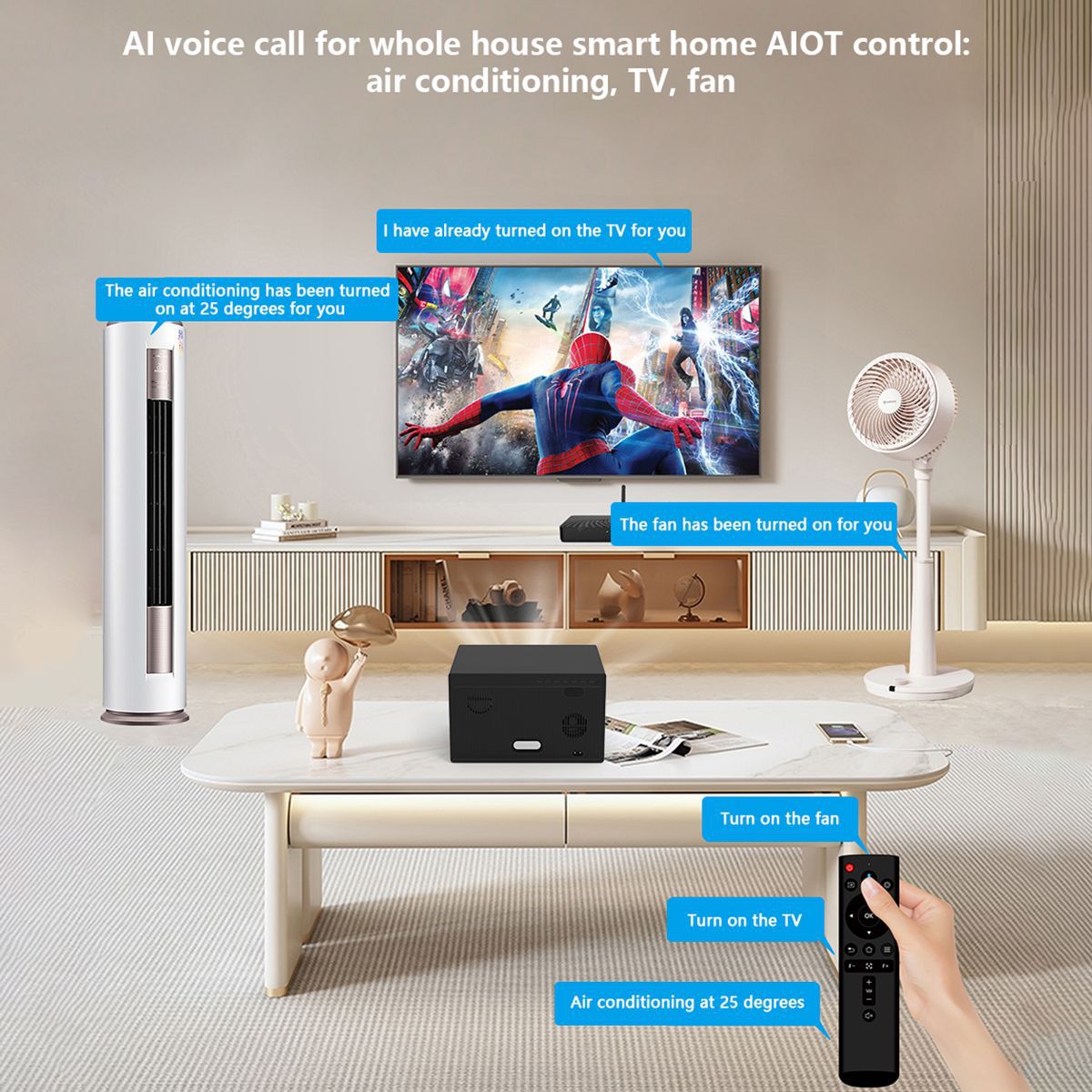 Projector TV Smart Voice Remote Control Bluetooth Voice Flying Mouse with Anti-Lost Buzzer AIR Mouse